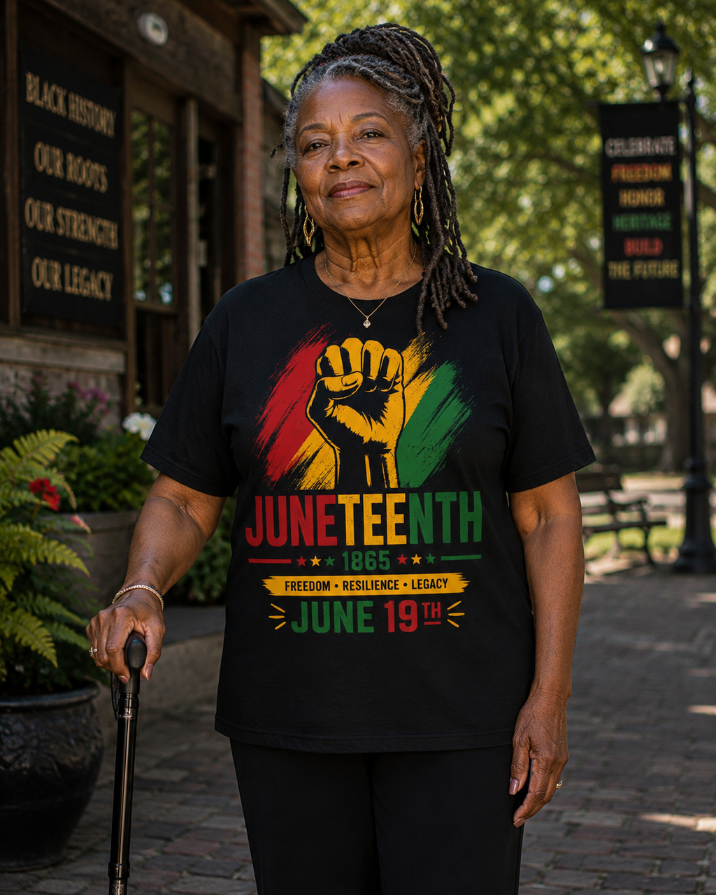 Freedom. Resilience. Legacy. Juneteenth Tee 1 (Women)