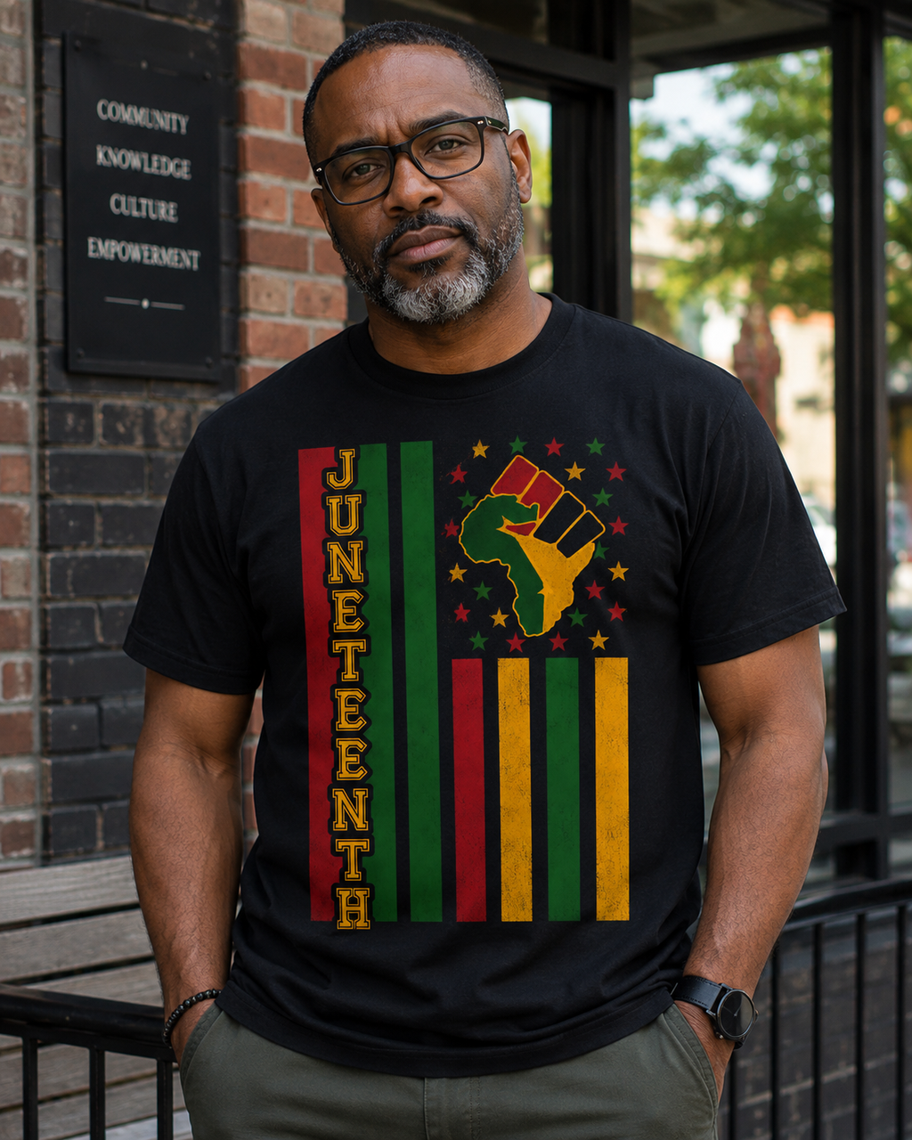 Juneteenth Power Flag Tee 1 (Men)